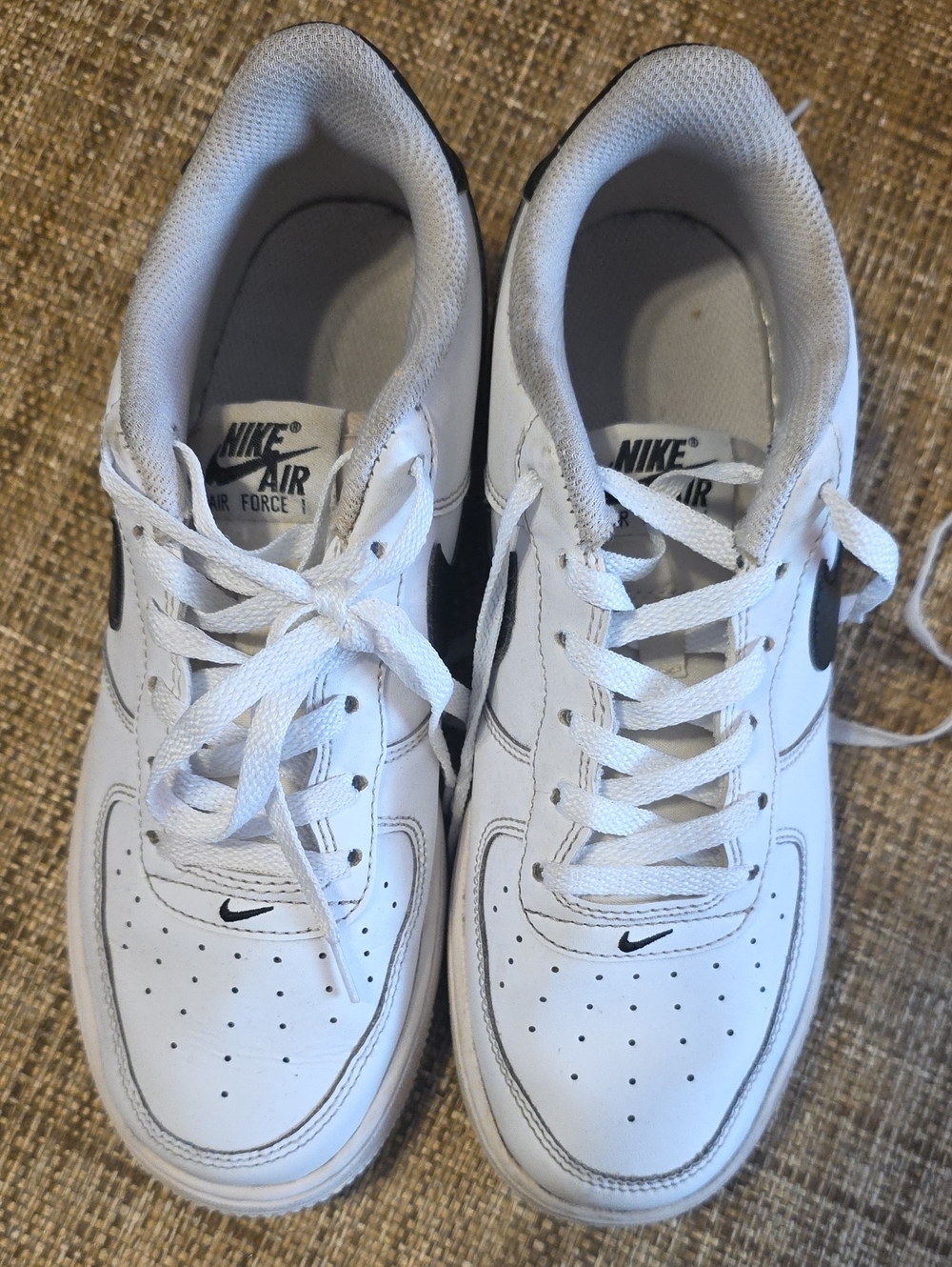 Nike Air Force 1 White and Black Low-Top Sneakers
